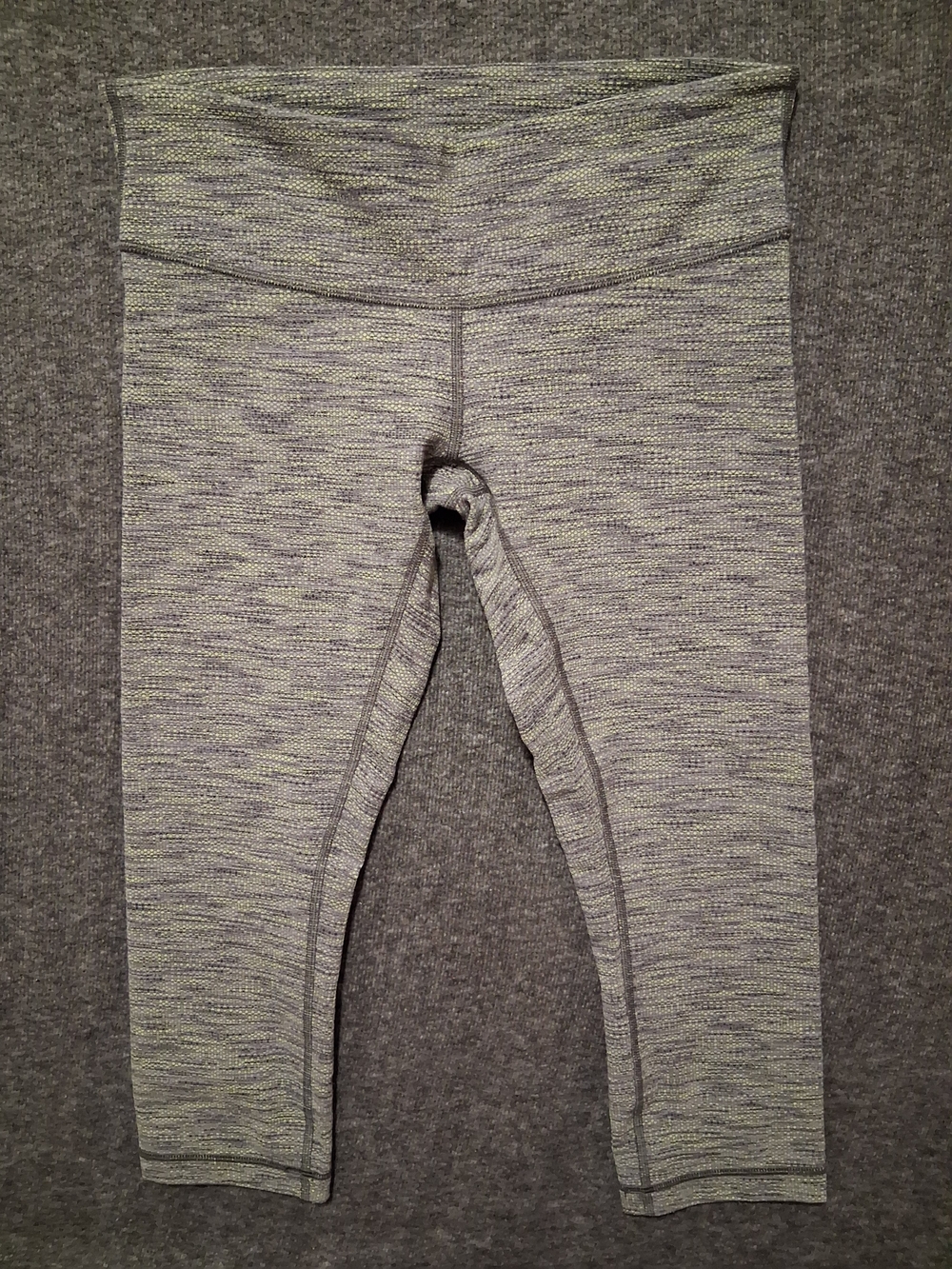 lululemon athletica Green and Gray Heathered Capri Leggings